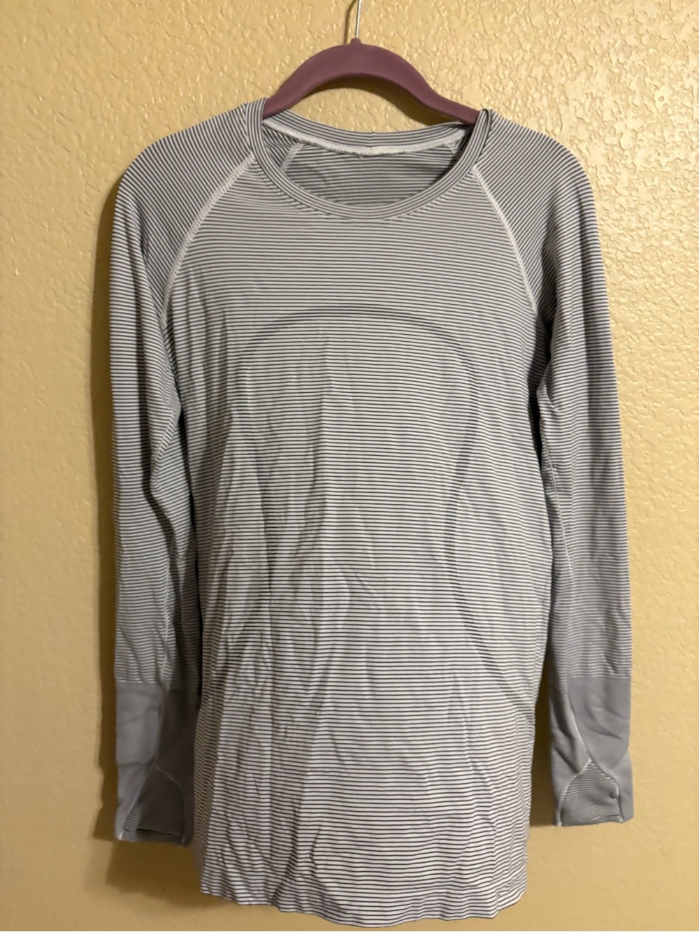 Lululemon Swiftly Tech Long Sleeve Black and White Striped Top